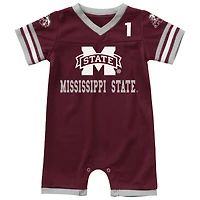 Barboteuse avec logo de football Colosseum marron pour nouveau-né et nourrisson des Bulldogs l'État du Mississippi