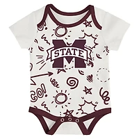 Newborn & Infant Outerstuff Mississippi State Bulldogs Three-Pack All Day Play Bodysuit Set