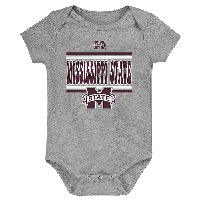 Ensemble de 3 bodies pour nouveau-né marron Mississippi State Bulldogs Sunday Comics