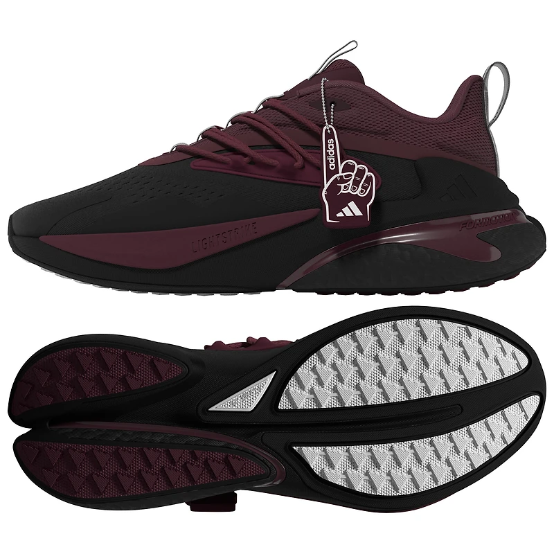 Unisex adidas Black/Maroon Mississippi State Bulldogs AlphaBoost V2 Shoes