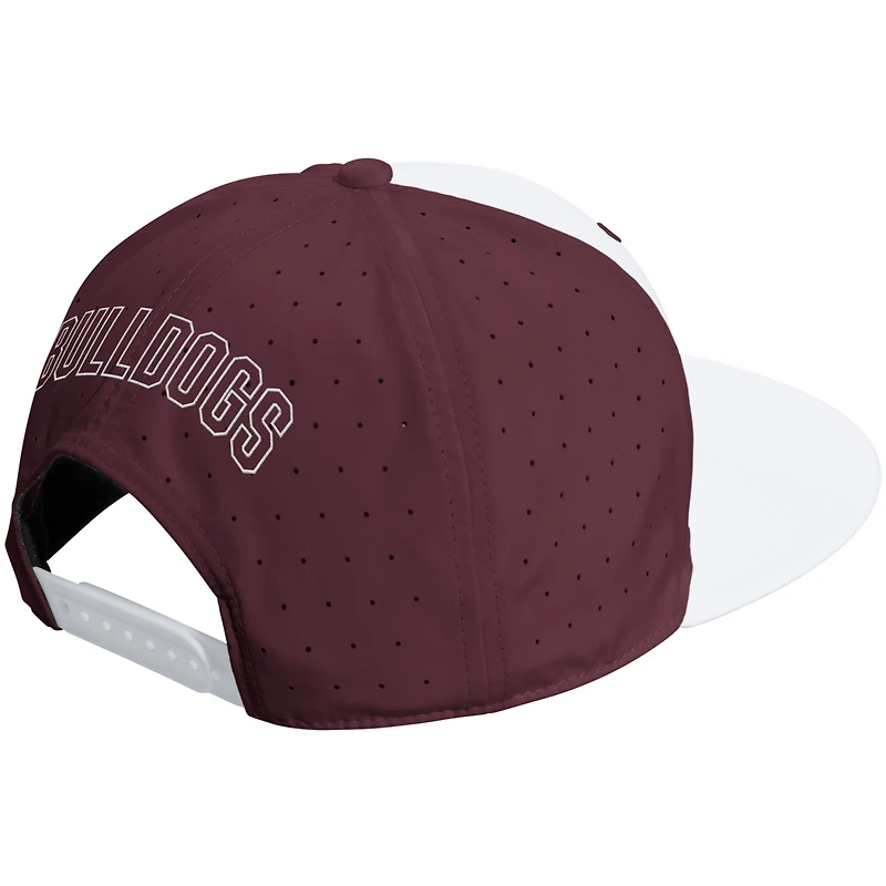 Unisex adidas  White/Maroon Mississippi State Bulldogs Performance Flat Bill Adjustable Hat