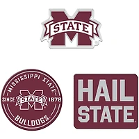 Lot de 3 aimants de réfrigérateur haut de gamme WinCraft Mississippi State Bulldogs