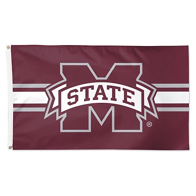 WinCraft Mississippi State Bulldogs Drapeau simple face de luxe à rayures horizontales 3 pi x 5 pi