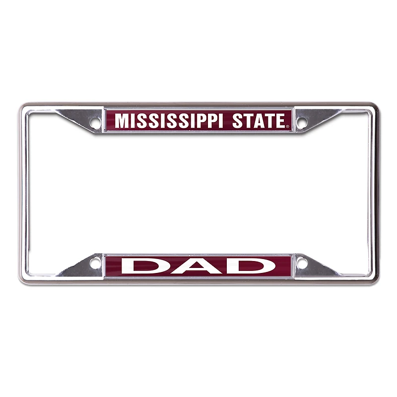 WinCraft Mississippi State Bulldogs Dad School Supporter Cadre de plaque d'immatriculation en métal découpé au laser
