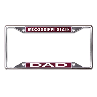 WinCraft Mississippi State Bulldogs Dad School Supporter Cadre de plaque d'immatriculation en métal découpé au laser