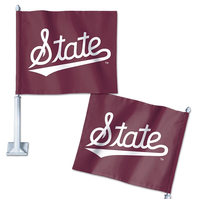 Drapeau de voiture double face WinCraft Mississippi State Bulldogs