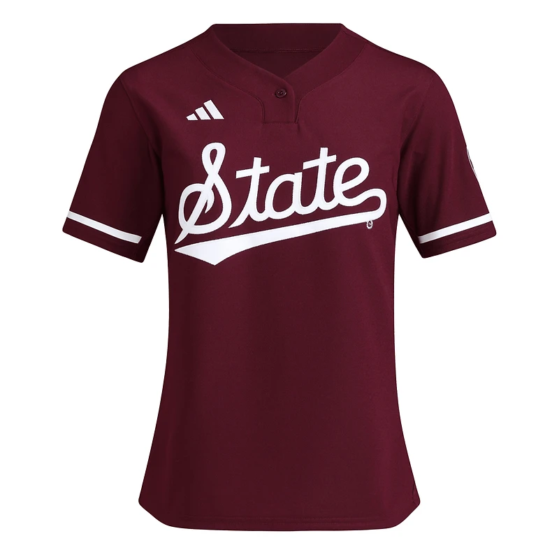 Maillot de softball réplique marron Mississippi State Bulldogs pour femme adidas