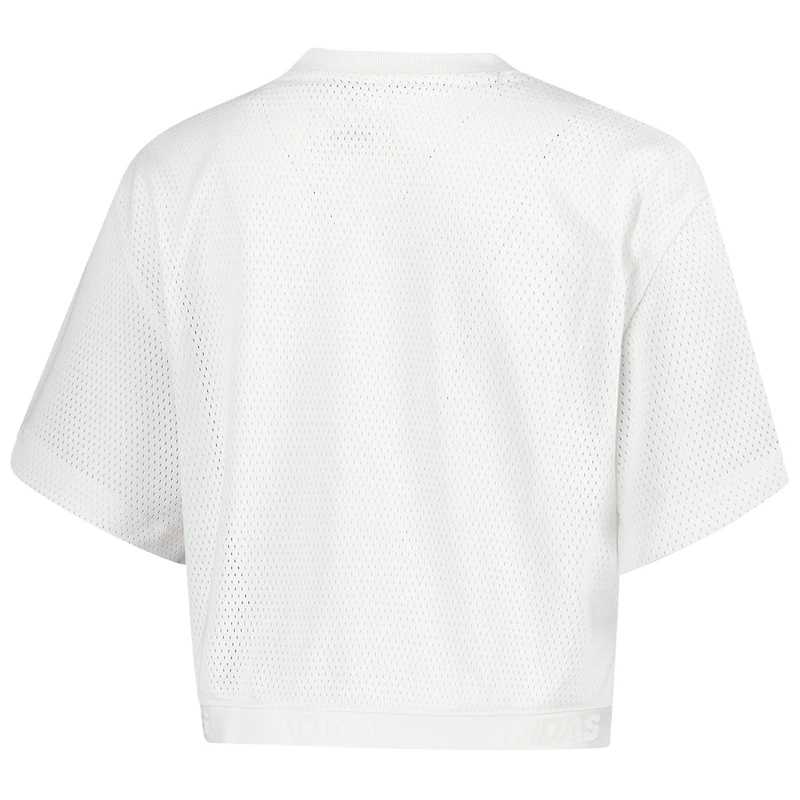 Maillot court à col en V Primegreen blanc pour femme adidas Mississippi State Bulldogs