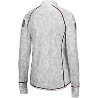 Women's Colosseum Camo Mississippi State Bulldogs OHT Military Appreciation Officer Arctic Lightweight Quarter-Zip Top