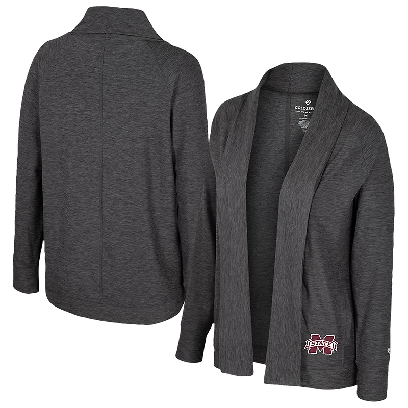 Women's Colosseum Charcoal Mississippi State Bulldogs Dash Cardigan