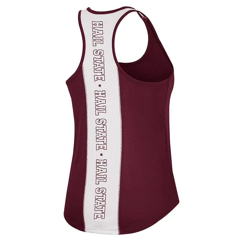 Women's Colosseum Maroon Mississippi State Bulldogs 10 Days Racerback Scoop Neck Tank Top