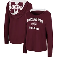 Colosseum Maroon Mississippi State Bulldogs Catalina Sweat à capuche T-shirt manches longues pour femme