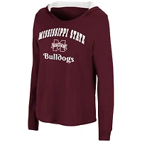 Colosseum Maroon Mississippi State Bulldogs Catalina Sweat à capuche T-shirt manches longues pour femme