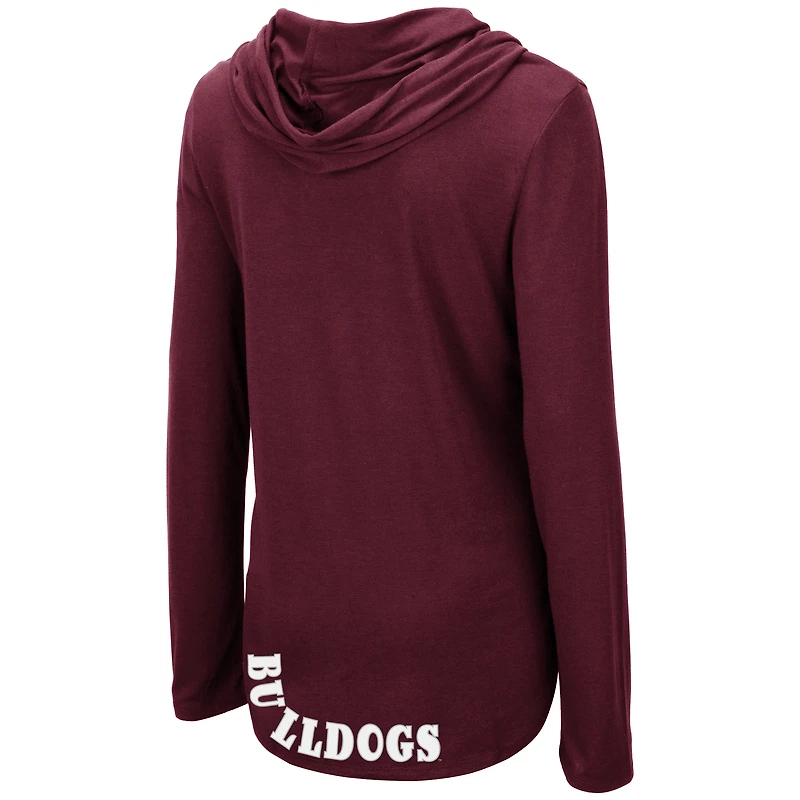 T-shirt à manches longues et capuche léger Colosseum Maroon Mississippi State Bulldogs My Lover pour femmes