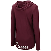 T-shirt à manches longues et capuche léger Colosseum Maroon Mississippi State Bulldogs My Lover pour femmes