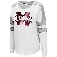 Women's Colosseum White Mississippi State Bulldogs Trey Dolman Long Sleeve T-Shirt