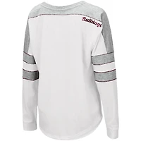 T-shirt à manches longues Colosseum White Mississippi State Bulldogs Trey Dolman pour femmes