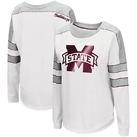 Women's Colosseum White Mississippi State Bulldogs Trey Dolman Long Sleeve T-Shirt