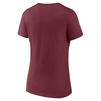 Women's Fanatics Maroon Mississippi State Bulldogs Basic Arch V-Neck T-Shirt