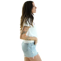 Women's Gameday Social  White Mississippi State Bulldogs Hand Sewn Beaded Script T-Shirt