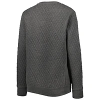 Women's Pressbox Heather Charcoal Mississippi State Bulldogs Moose Quilted Pullover Sweatshirt