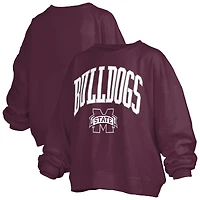 Sweat-shirt polaire Janise marron Pressbox pour femmes, Mississippi State Bulldogs