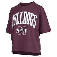 Women's Pressbox  Maroon Mississippi State Bulldogs Nelson T-Shirt