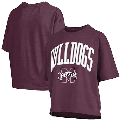 T-shirt Nelson marron Pressbox pour femmes, Mississippi State Bulldogs