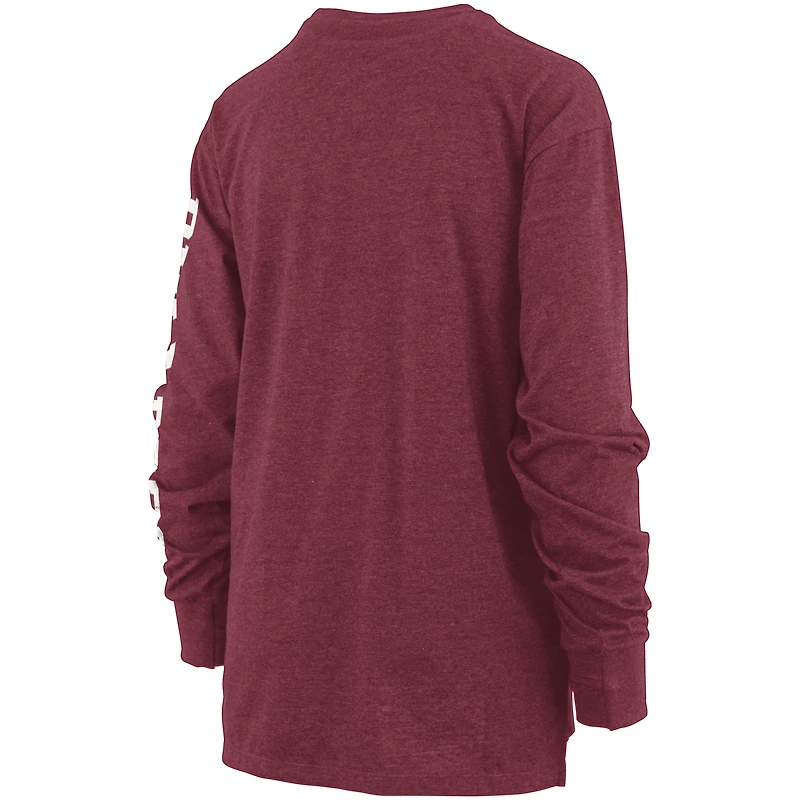 T-shirt à manches longues Pressbox Mississippi State Bulldogs pour femme, bordeaux