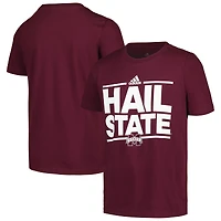 T-shirt Dazzler à slogan adidas pour jeunes des Bulldogs de l'État du Mississippi marron