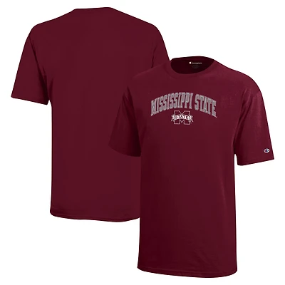 Youth Champion Maroon Mississippi State Bulldogs Arch Over Logo T-Shirt