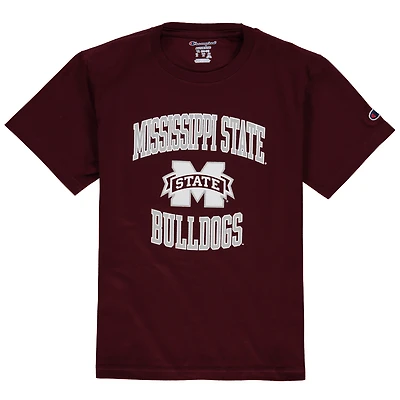 T-shirt en jersey de l'équipe cercle des Bulldogs l'État du Mississippi, champion la jeunesse, bordeaux
