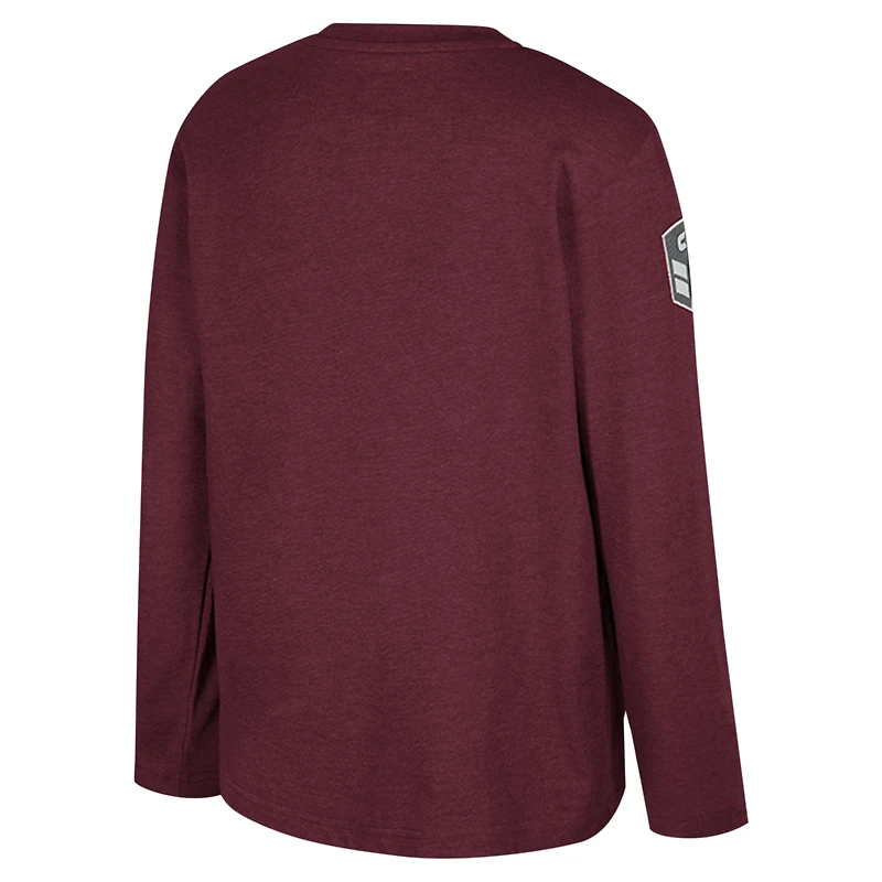 Youth Colosseum Heather Maroon Mississippi State Bulldogs OHT Military Appreciation Oorah Long Sleeve T-Shirt