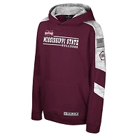 Sweat à capuche camouflage numérique Cyclone pour jeunes Colosseum Maroon Mississippi State Bulldogs OHT