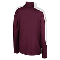 Coupe-vent zippé Cyclone à quart de tour pour jeunes Colosseum Maroon Mississippi State Bulldogs OHT Military Appreciation