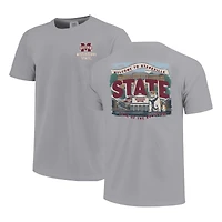T-shirt gris pour jeunes, motif scène de campus local des Mississippi State Bulldogs