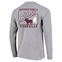 T-shirt gris à manches longues avec script rétro des Bulldogs de l'État du Mississippi pour jeunes
