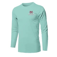 Youth  Light Green Mississippi State Bulldogs Merry Christmas Tree Long Sleeve T-Shirt
