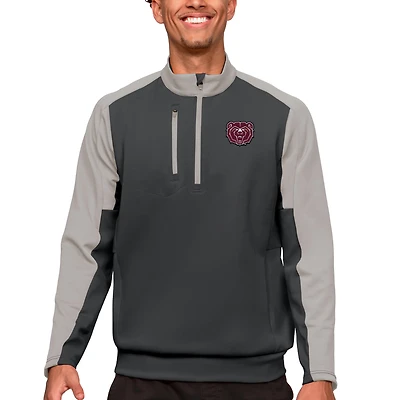 Men's Antigua Charcoal/Silver Missouri State University Bears Team Quarter-Zip Pullover Top