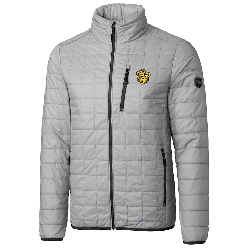 Veste matelassée isolante entièrement zippée Rainier PrimaLoft Eco avec logo de l'équipe principale des Missouri Tigers Cutter & Buck Gray