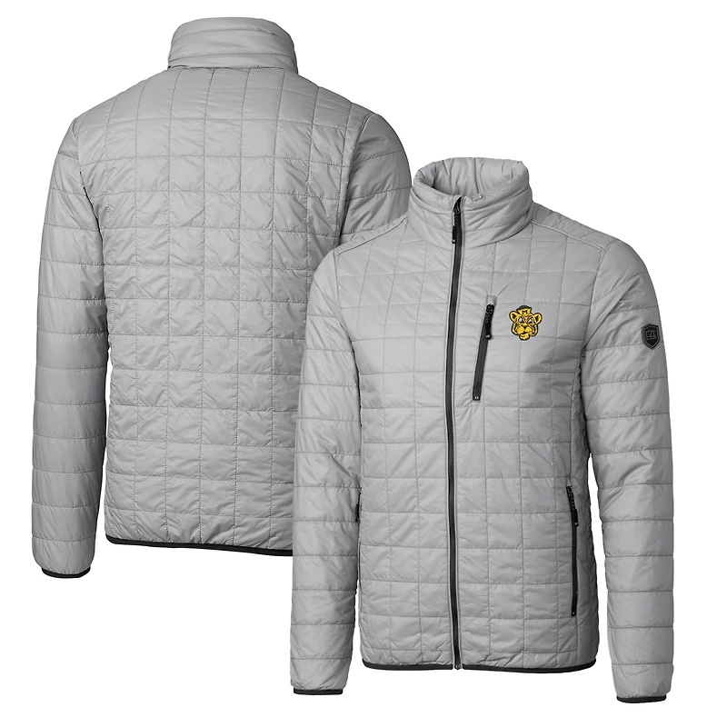 Veste matelassée isolante entièrement zippée Rainier PrimaLoft Eco avec logo de l'équipe principale des Missouri Tigers Cutter & Buck Gray
