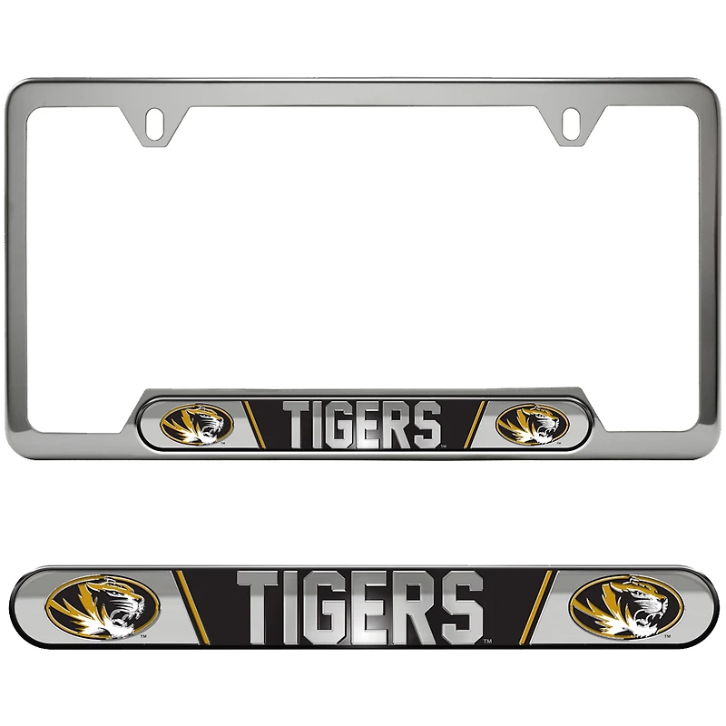 Cadre de plaque d'immatriculation en relief Logo Brands Missouri Tigers