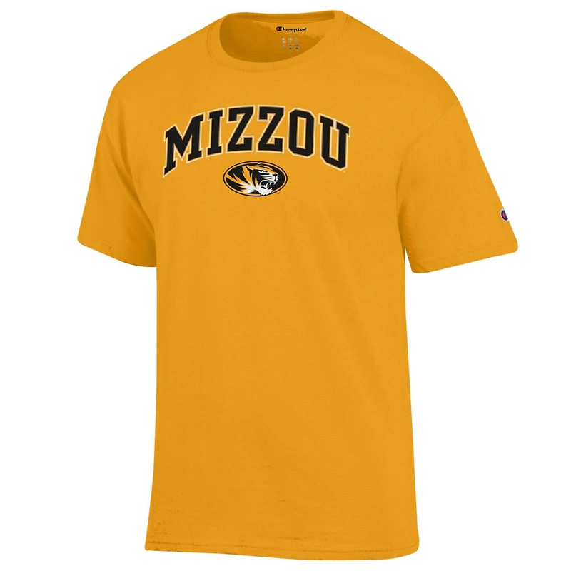 Men's Champion  Gold Missouri Tigers Arch Over Logo T-Shirt