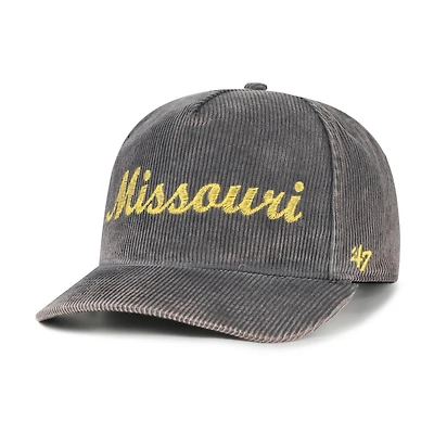 Chapeau ajustable en velours côtelé gris Missouri Tigers Reclaim Snow Wash pour homme, modèle 47