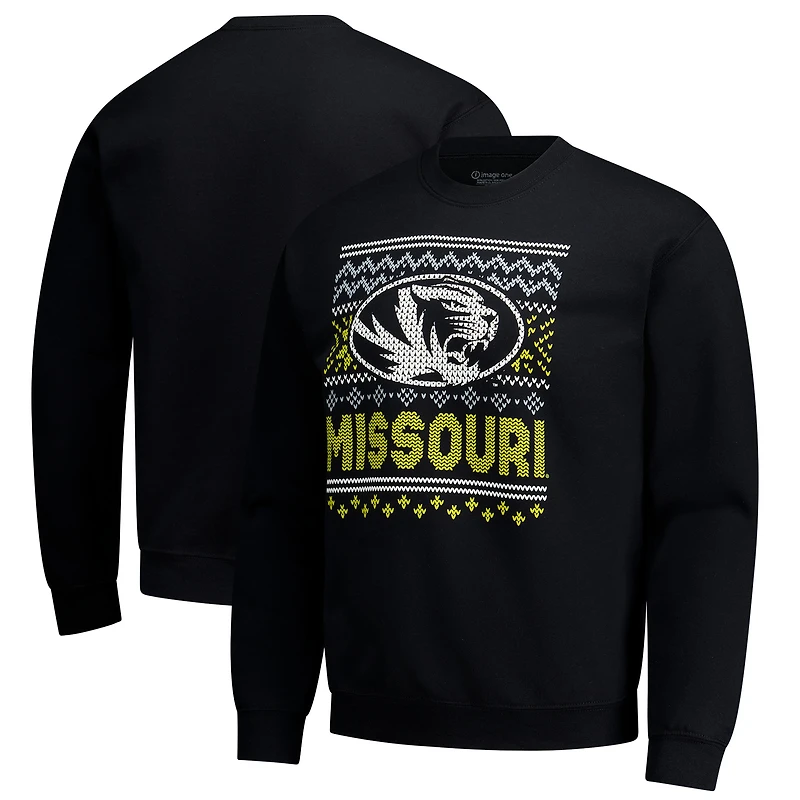 Men's Black Missouri Tigers Holiday Fleece Sweatshirt