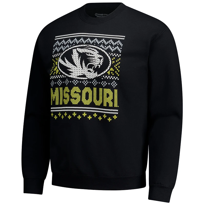 Men's Black Missouri Tigers Holiday Fleece Sweatshirt