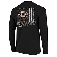 Men's  Black Missouri Tigers OHT Camo Overlay Comfort Colors Long Sleeve T-Shirt