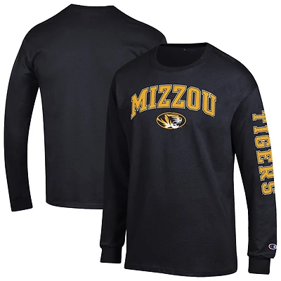 Men's Champion Black Missouri Tigers Arch Over Logo 2-Hit Long Sleeve T-Shirt