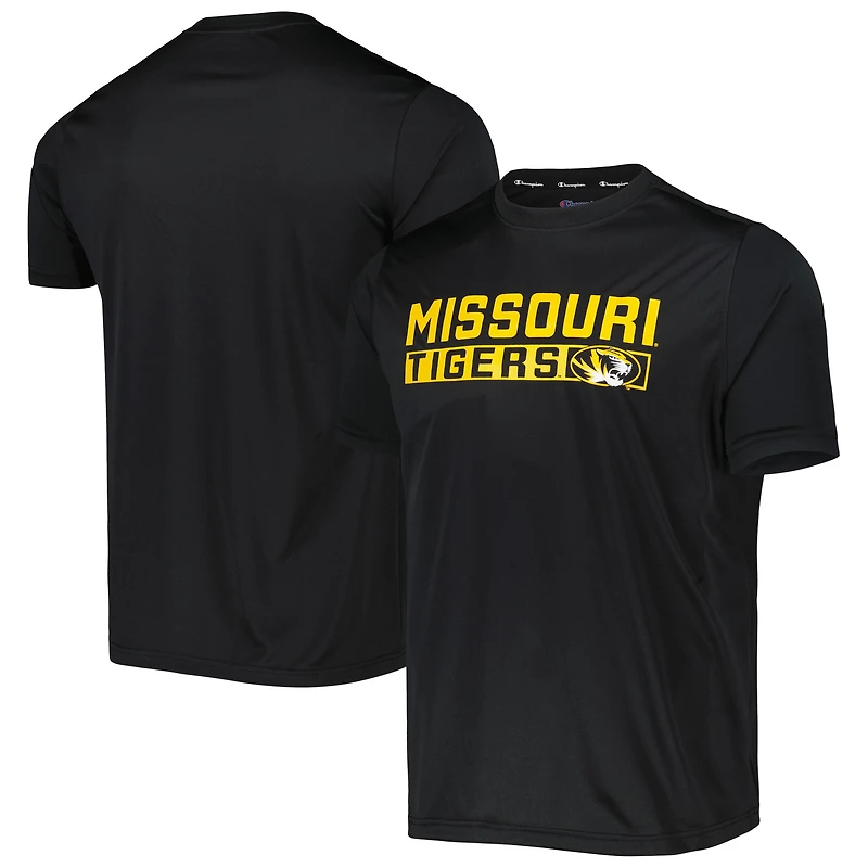 T-shirt noir Champion Missouri Tigers Impact Knockout pour homme