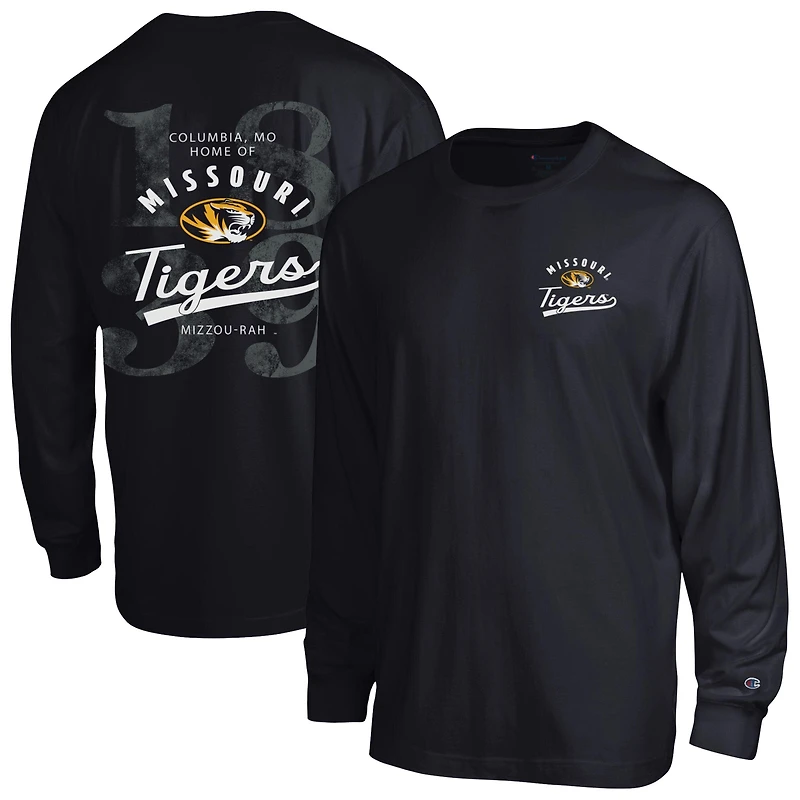 Men's Champion Black Missouri Tigers Laminated All-Star Long Sleeve T-Shirt
